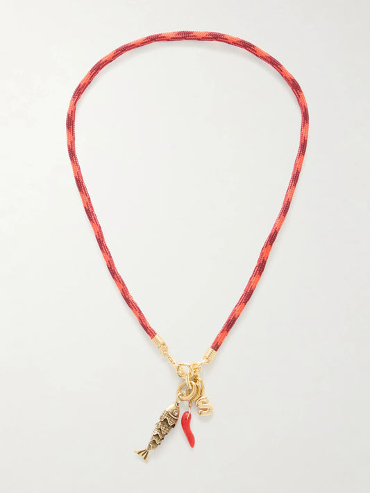 The Happy Cord Gold-tone And Cubic Zirconia Necklace