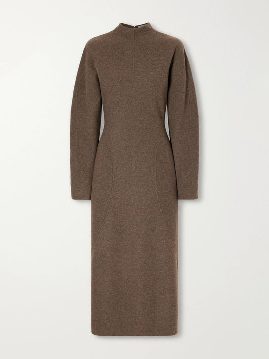 Max Mara Tenuta Paneled Wool-blend Midi Dress