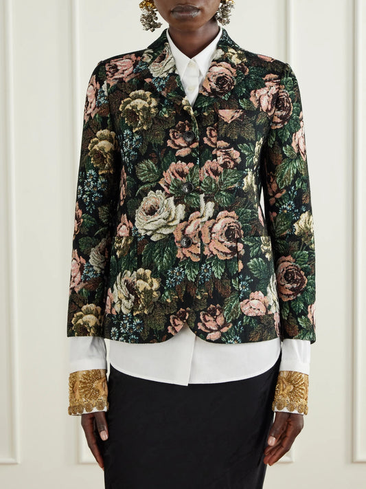 Dries Van Noten Floral-jacquard Chenille Jacket