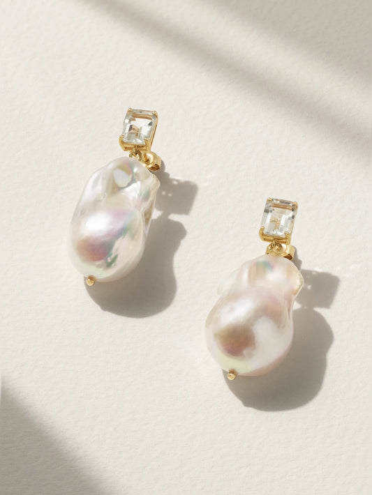 14-karat Gold, Pearl And Amethyst Earrings