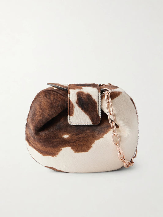 Gabriela Hearst Soft Demi Cow-print Calf Hair Clutch