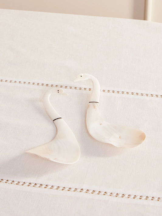 Swan Set-of-two Mother-of-pearl Serving Spoons