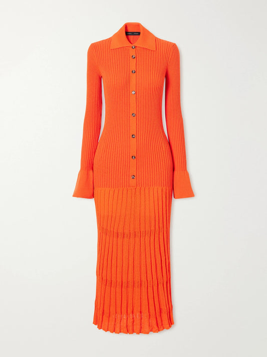 Proenza Schouler Rosario Ribbed Stretch Wool-blend Maxi Dress