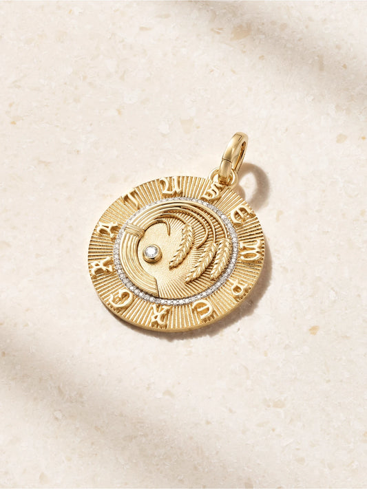 Infinite Gratitude Large 18-karat Gold Diamond Pendant