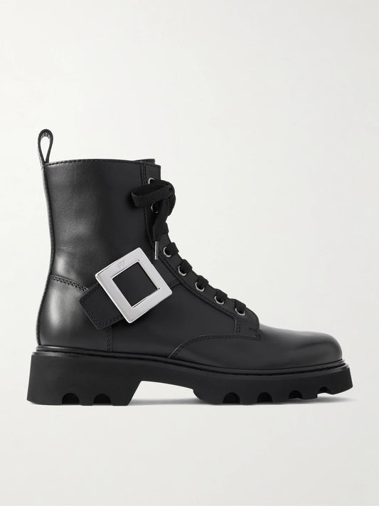 Viv Rangers 40 Buckled Leather Ankle Boots