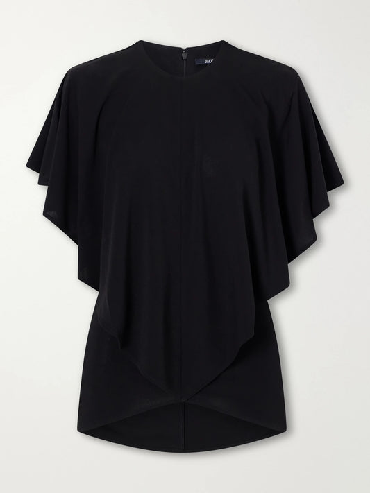 Jacquemus Le Haut Pisco Draped Crepe Blouse
