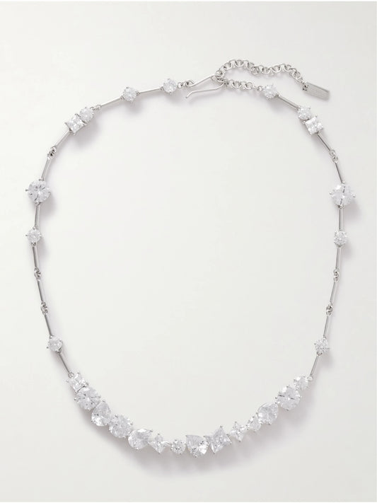 Rhodium-plated Cubic Zirconia Necklace