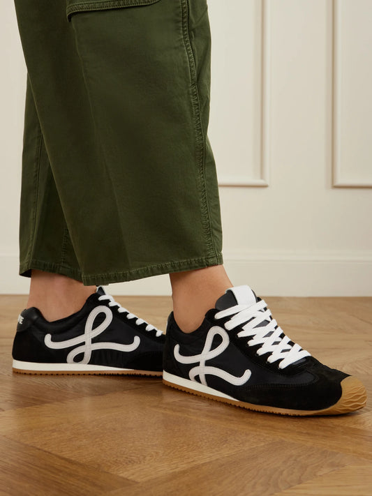 LOEWE Ballet Runner 2.0 Logo-appliquéd Leather, Shell And Suede Sneakers