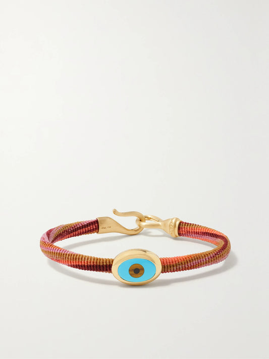 Life 18-karat Gold, Turquoise And Enamel Bracelet