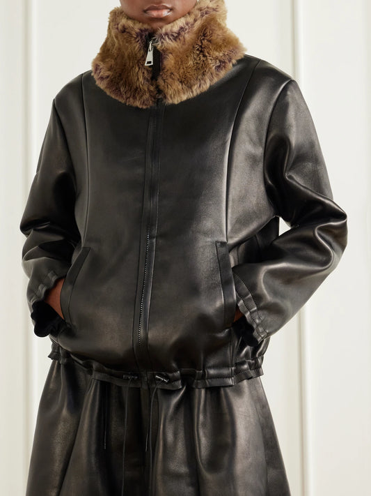 STOULS So Linda Shearling-trimmed Leather Jacket