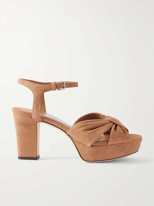Heloise 80 Knotted Suede Platform Sandals