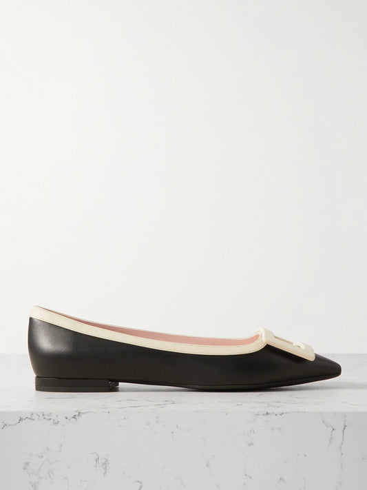 Gommettine Buckled Patent-leather Ballet Flats