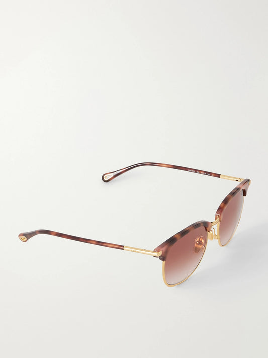 Tubolar D-frame Acetate And Gold-tone Sunglasses