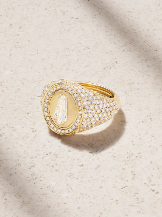 Kite 18-karat Gold Diamond Pinky Ring