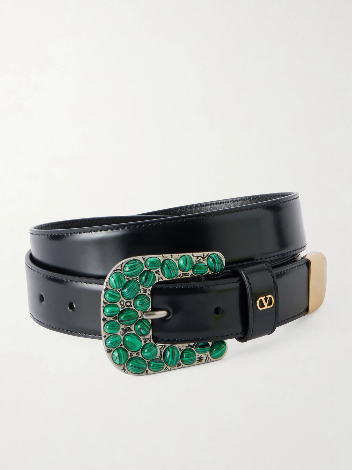 Vlogo Embellished Leather Belt