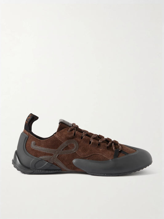 LOEWE Grip Tpu And Leather-trimmed Suede Sneakers