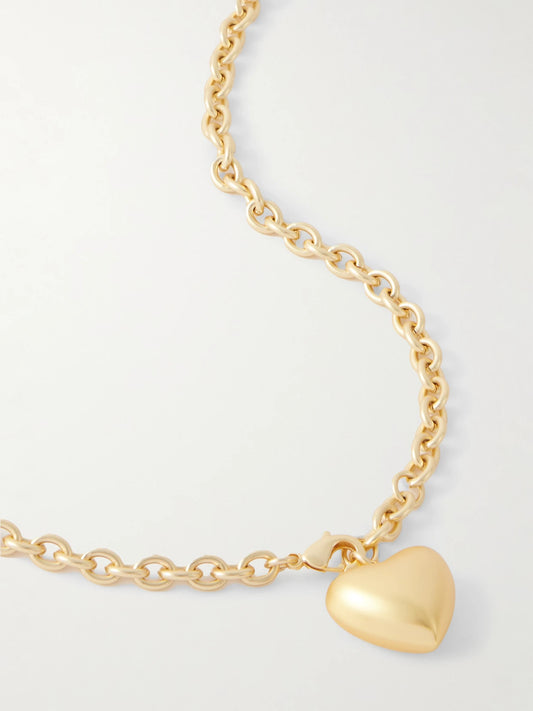 The Mini Puffy Heart Gold-tone Necklace
