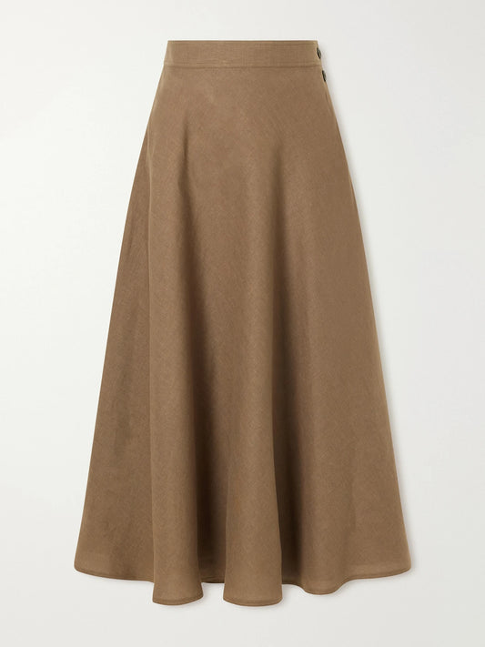 Ralph Lauren Collection Kenzie Linen Maxi Skirt