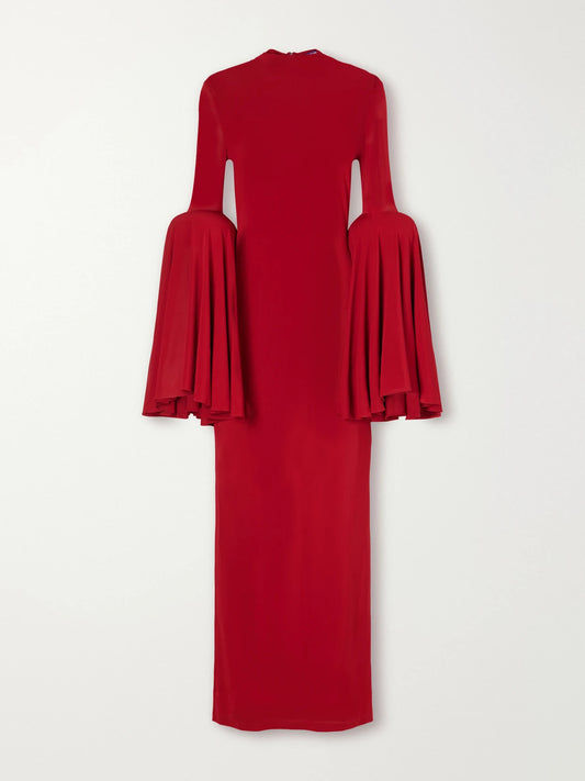 Jean Paul Gaultier Ruffle-trimmed Stretch-jersey Maxi Dress