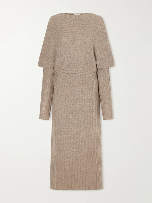 Ruohan Lomma Ribbed Yak, Cashmere And Wool-blend Maxi Dress