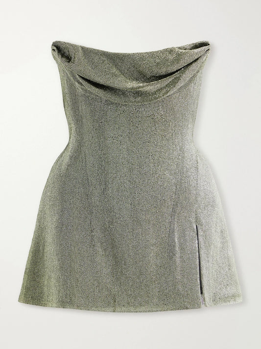 Wiederhoeft Ivy Strapless Bead-embellished Satin Mini Dress