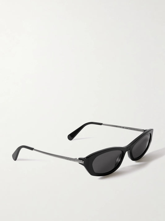D-moon B1i Cat-eye Acetate And Gunmetal-tone Sunglasses