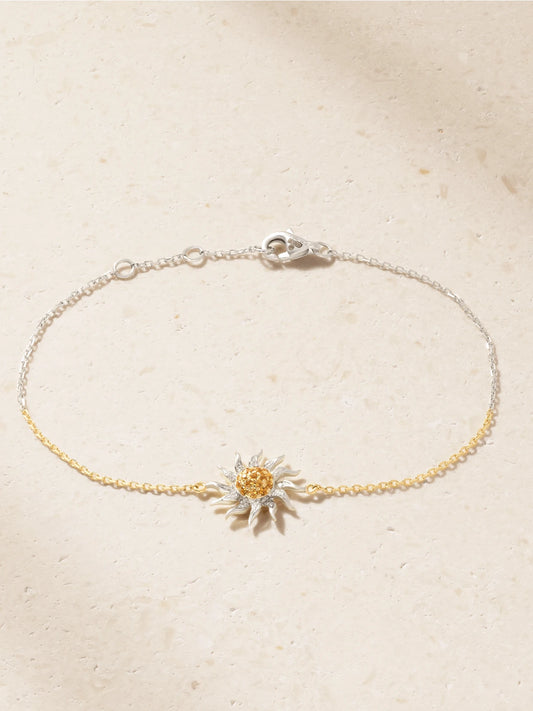 Soleil 18-karat Yellow And White Gold, Citrine And Diamond Bracelet