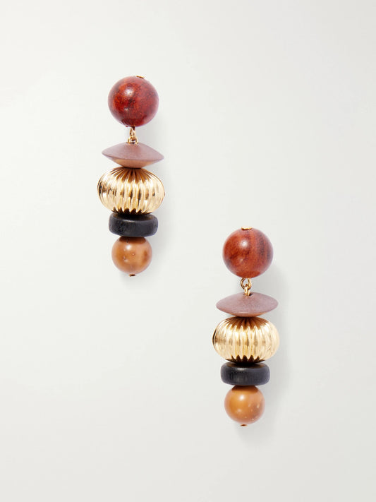 Lavon Gold-tone Bead-embellished Earrings