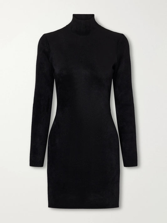 Alaïa Velvet Turtleneck Mini Dress