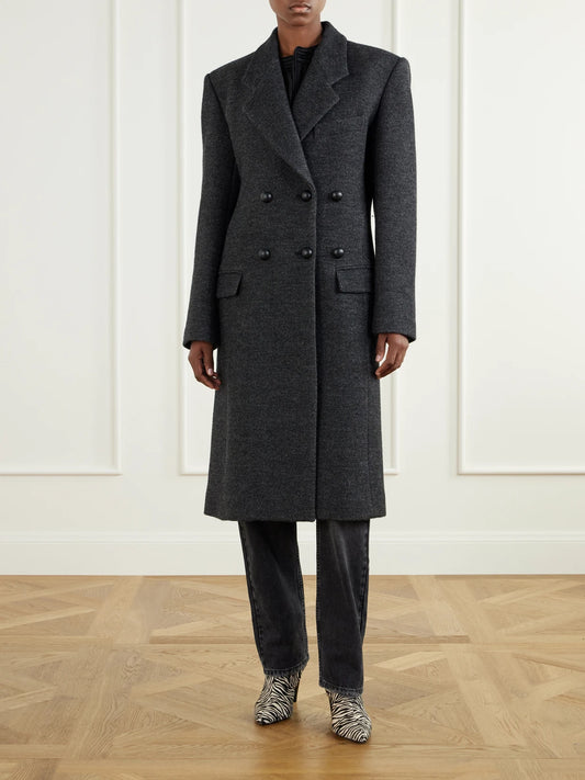 ISABEL MARANT Erla Double-breasted Wool And Cotton-blend Coat