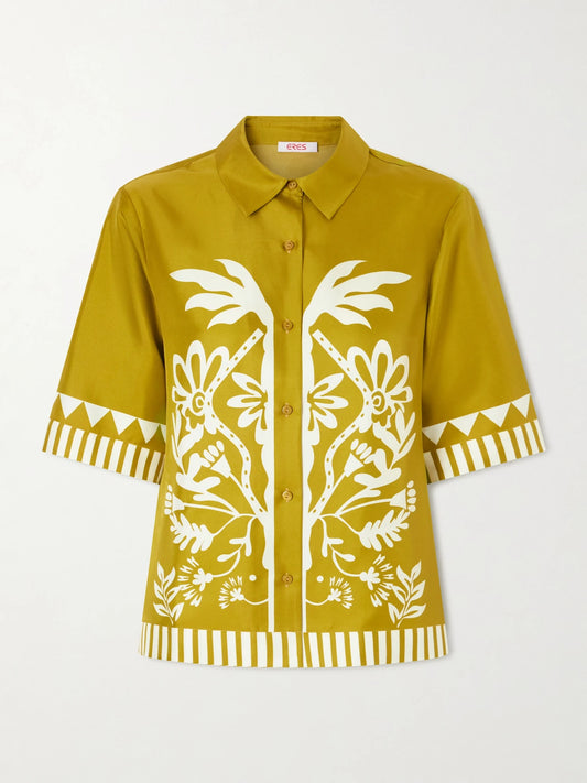 Emeraude Printed Silk Shirt