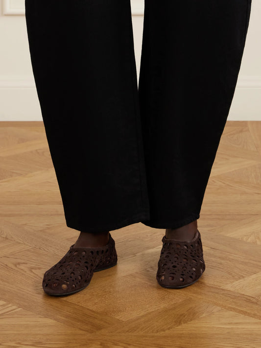 Neo Vienne Perforated Suede Ballet Flats