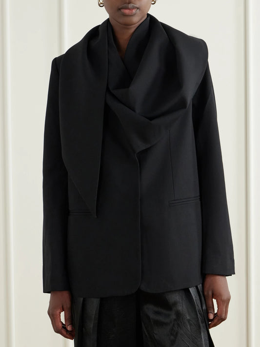 Sea Remi Scarf-detailed Wool-blend Crepe Blazer