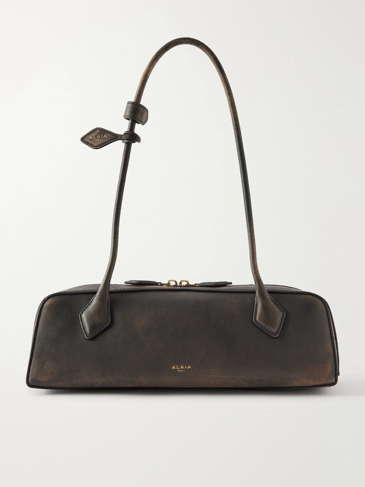 Le Teckel Medium Textured-leather Shoulder Bag