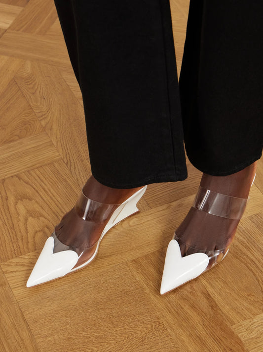 Le Caur 60 Patent-leather And Pvc Wedge Mules