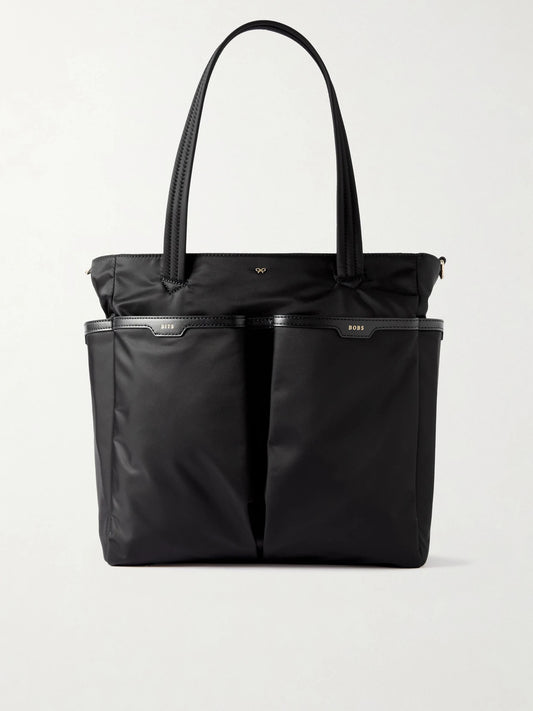 Baby Leather-trimmed Econyl Tote
