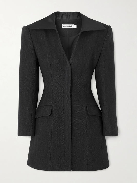 Self-Portrait Wool-blend Mini Dress