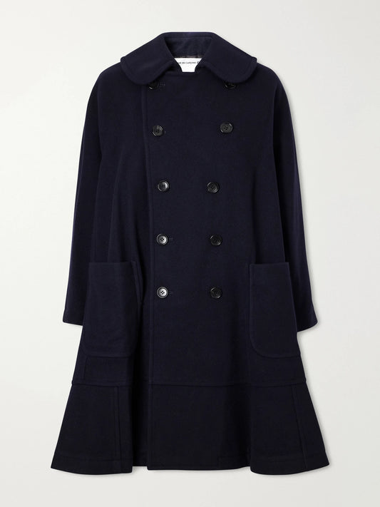 Comme des Garçons GIRL Double-breasted Melton Wool-blend Felt Coat
