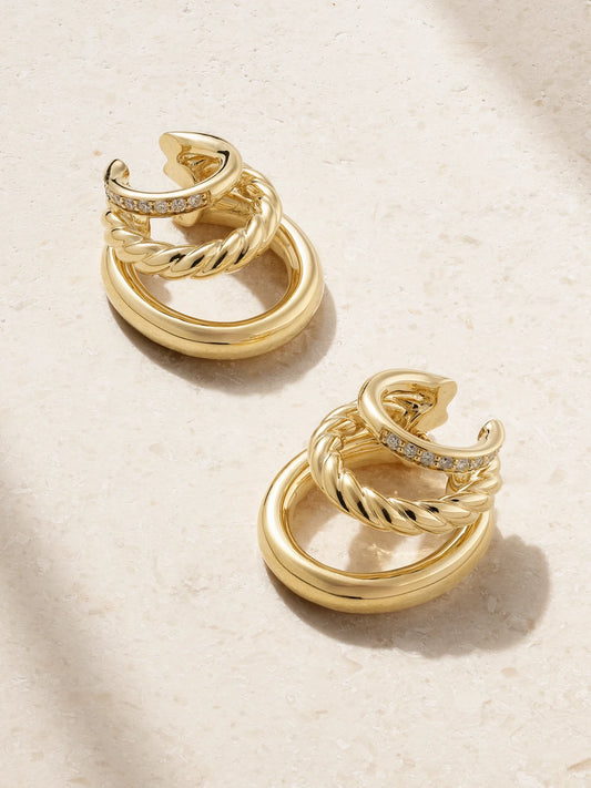 Dy Mercer 18-karat Gold Diamond Hoop Earrings