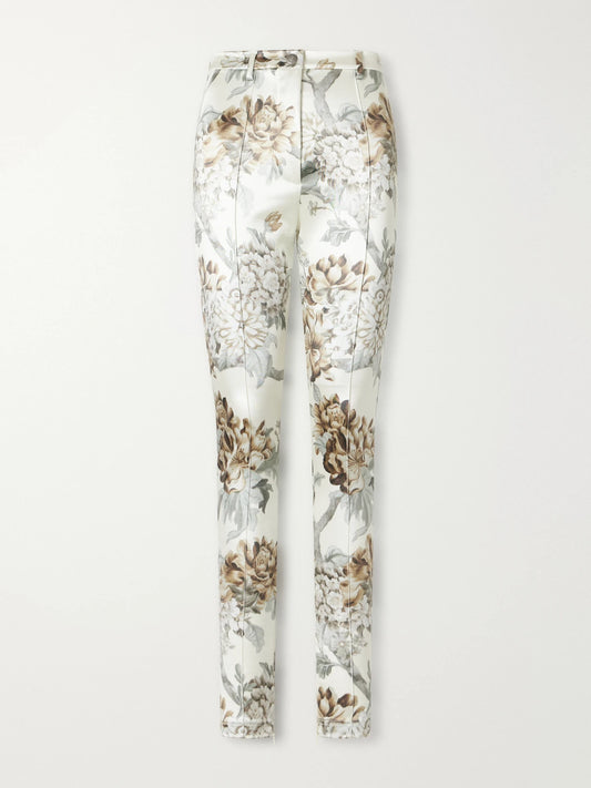 Acne Studios Floral-print Satin Skinny-leg Pants