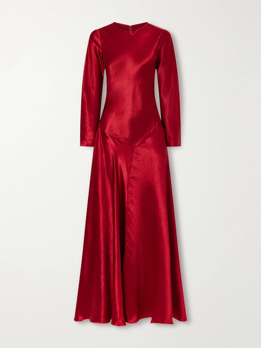 Abadia Yara Draped Satin Gown