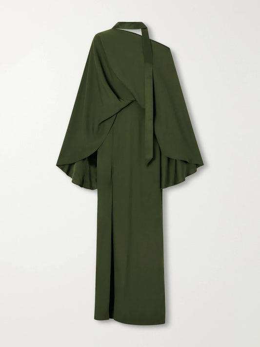 Taller Marmo Juniper Asymmetric Tie-detailed Crepe-cady Gown