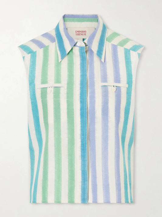 Ylenia Ikat Striped Cotton Shirt