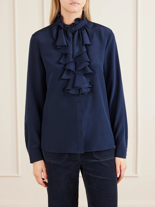 Nili Lotan Lily Ruffled Silk-satin Blouse