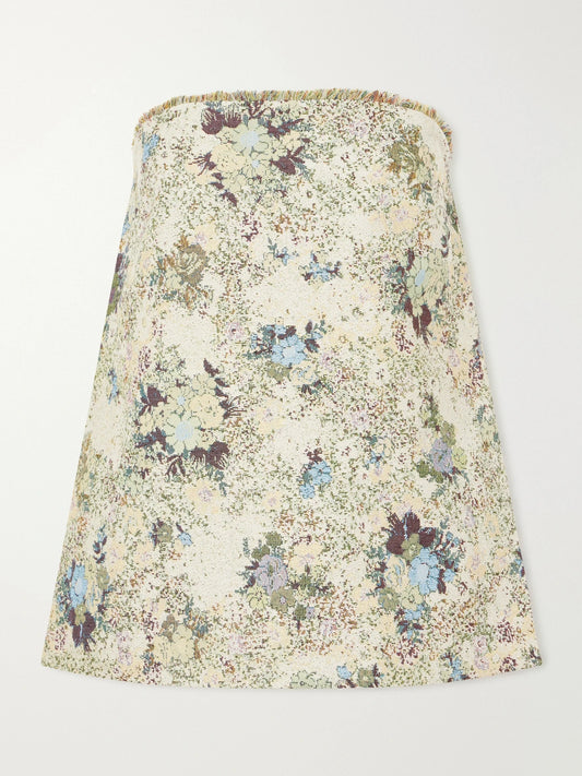 ALÉMAIS Whitney Strapless Floral-jacquard Bustier Top