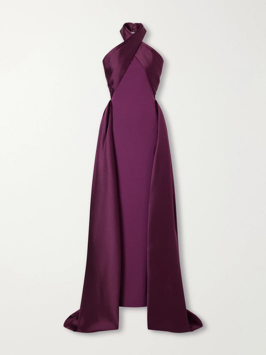 Solace London Rumi Crepe Halterneck Gown