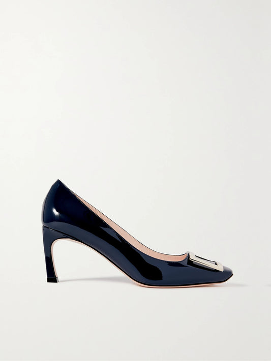 Roger Belle Vivier Trompette 70 Buckled Patent-leather Pumps