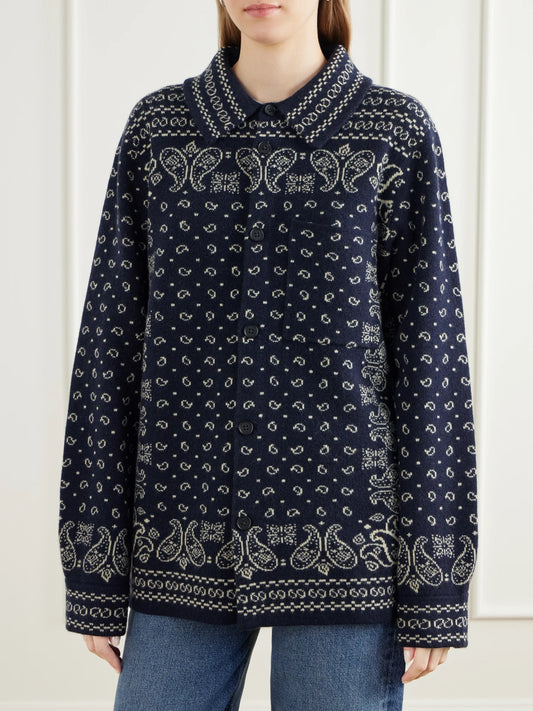 Guest In Residence Intarsia Cashmere Cardigan