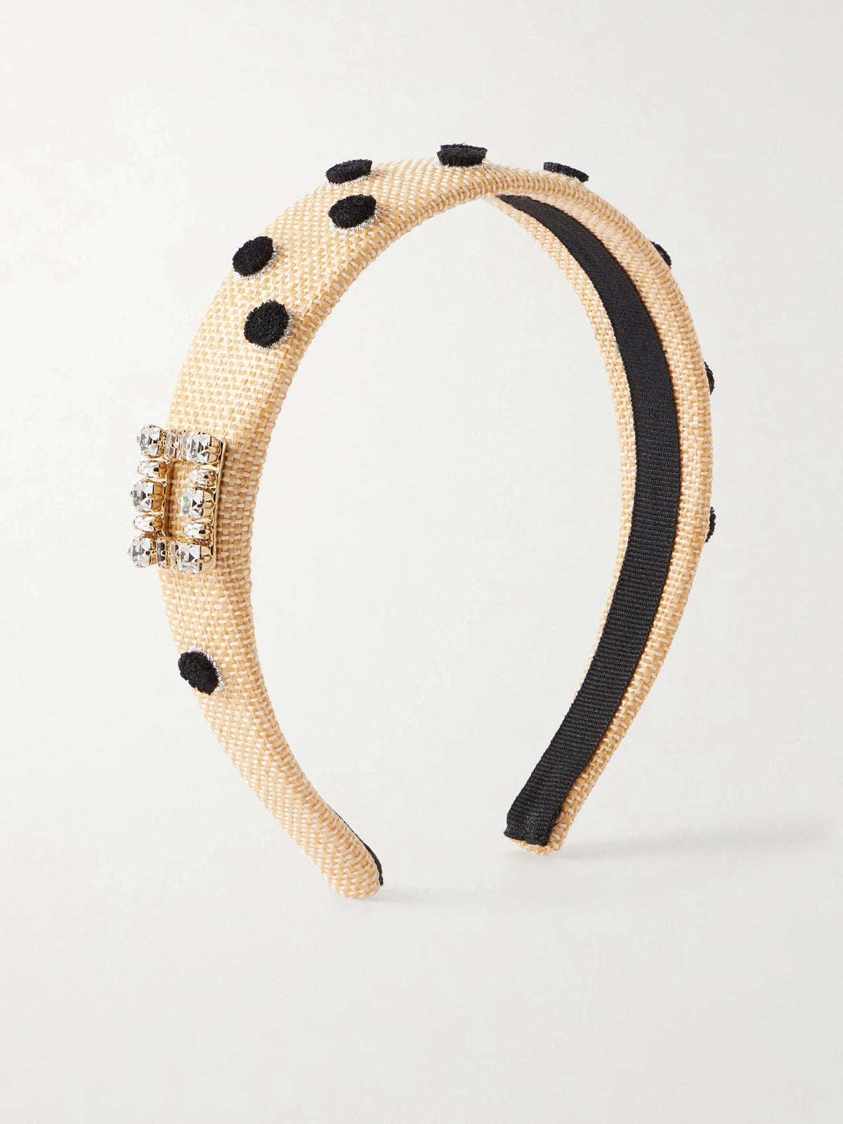 Embellished Polka-dots Raffia Headband