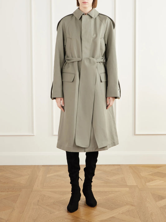 Victoria Beckham Belted Cotton-gabardine Trench Coat
